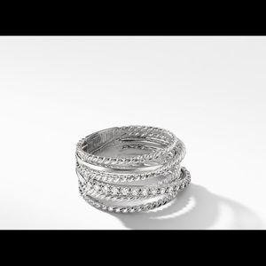 David Yurman Crossover Wide Ring with Diamonds